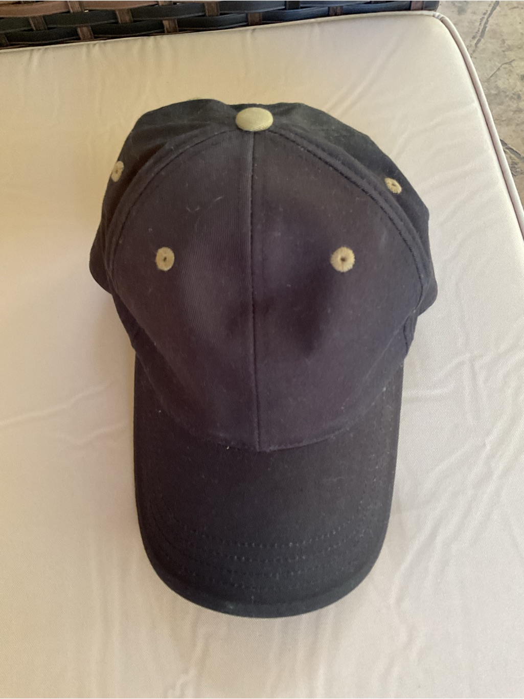 Classic Black Baseball Cap With Tan Accents